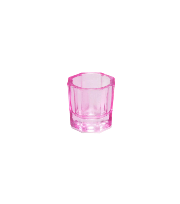 Glazen mengpotje PINK